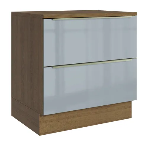 Balcão 80 x 60 cm 2 Gavetas (Com Tampo) Rustic/Cinza Lux Madesa