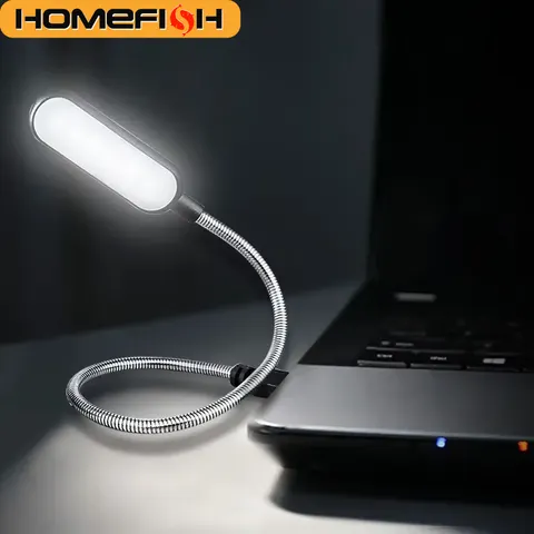 Luz LED Mini USB HOMEFISH 1PC, Luz de Leitura Flexível, Lâmpada Portátil para Power Bank, Laptop, Notebook, Computador