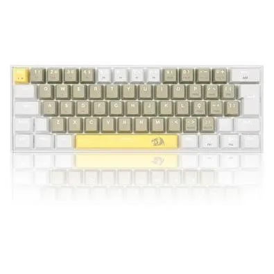 Teclado Gamer Redragon Lakshmi, Switch Brown, Layout 60%, ABNT2, Branco - K606-YL&GY&WT (PT-BROWN)
