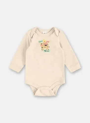Body para Bebê Menino Suedine Premium Estampado Bege