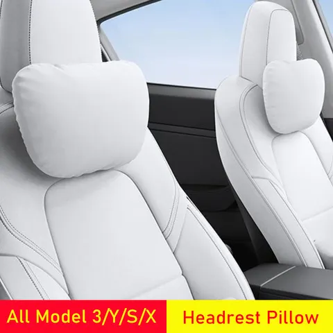 Almofada de Apoio para Cabeça USVOTOV com Design Exclusivo para Tesla Model 3 Y S X, Almofada Macia para Apoio do Pescoço, Acessórios Internos para Carro