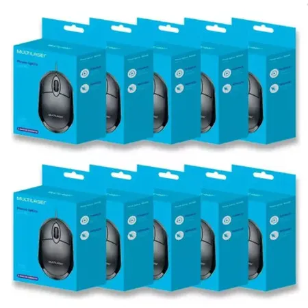 Mouse para Pc Óptico Usb 1200dpi Atacado/revenda Kit com 10