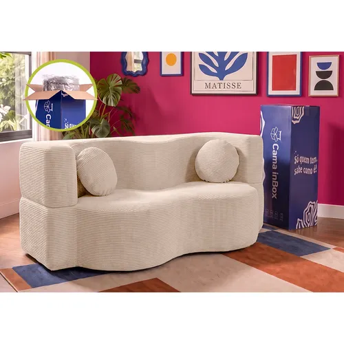 Sofá Cama Bolge Xpand Tech a Vácuo Velourê Cama inBox