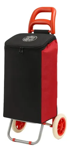 Bolsa Refil para Carrinho de Feira Dobrável, Nylon Reforça Cor Vermelho