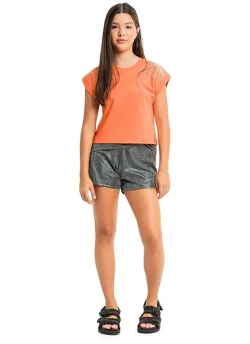 Blusa Juvenil com Strass para Menina (Laranja) Gloss