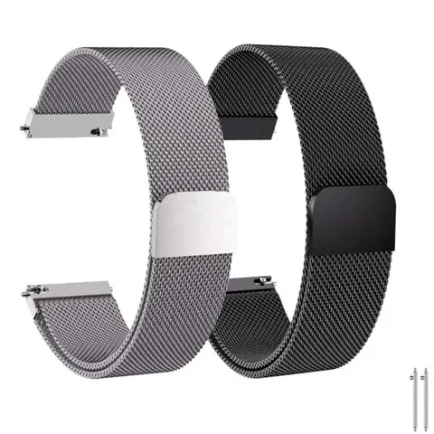 Pulseira de aço inoxidável de 20 mm e 22 mm compatível com Samsung Galaxy Watch, pulseira clássica, substituição para smartwatch
