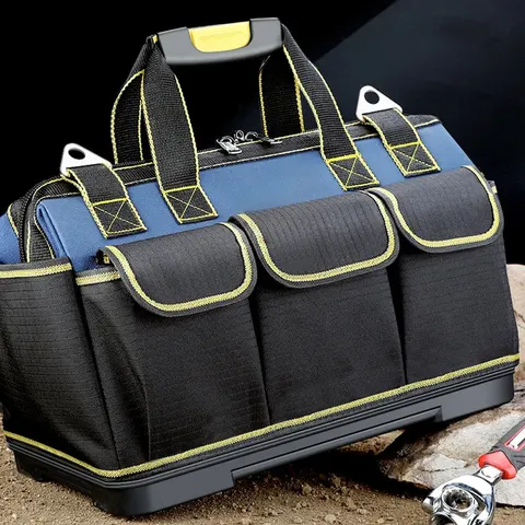 Bolsa de Ferramentas Multifuncional de 13 a 23 Polegadas, Grande Capacidade, Impermeável, Resistente ao Desgaste, Bolsa de Armazenamento para Eletricista com Múltiplos Bolsos