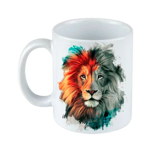 Caneca Porcelana Leão