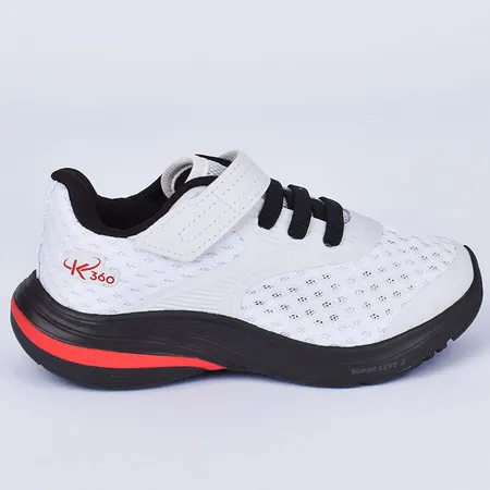 Tênis Infantil Menino Kidy K-360 Super Leve 2 Esportivo Branco Moderno Confortável Antiderrapante