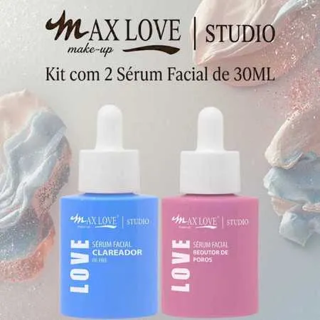 Kit 2 Sérum 30ml - Clareador, Redutor de Poros - Max Love