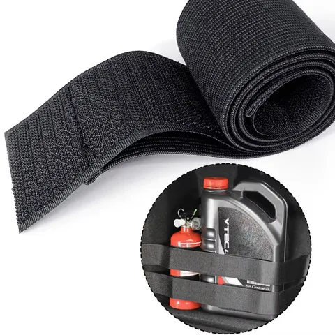 Organizador de Porta-Malas Automotivo com Fitas Mágicas Pretas, Cinto de Fixação para Acessórios de Carro, Bolsa de Armazenamento e Organização Interna Automotiva Fixada com Fitas