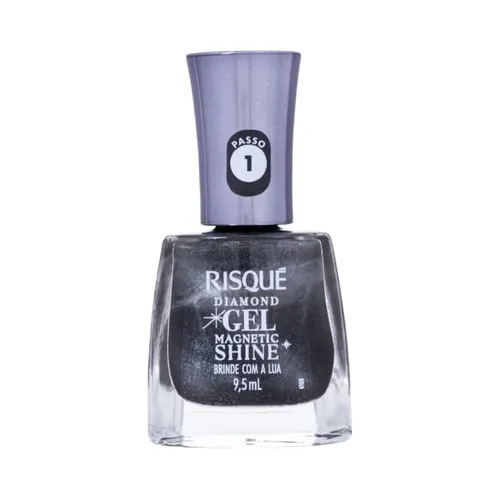Esmalte Risqué Diamond Gel Coleção Gel Magnetic Shine Brinde com a Lua