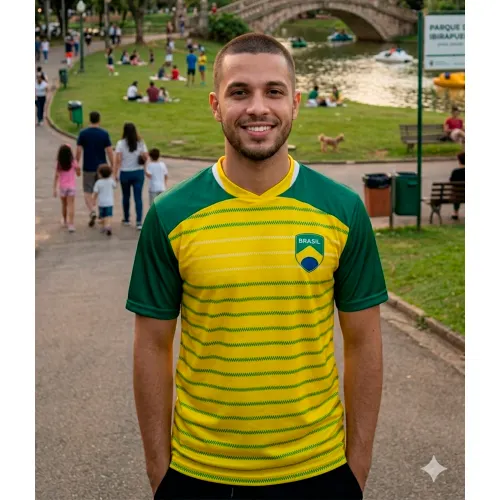 Camisa Brasil Masculina Torcedor Sport + - M