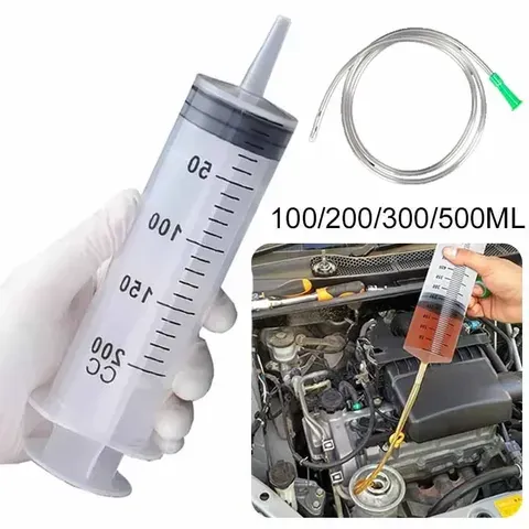 Seringa de Grande Capacidade de Vácuo 100/200/300/500ml Seringa Reutilizável Bomba de Óleo com Mangueira de 1m Bomba de Medição para Nutrição de Animais de Estimação