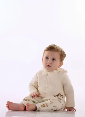 Conjunto Bebê com Cardigan e Calça em Suedine Premium Off White