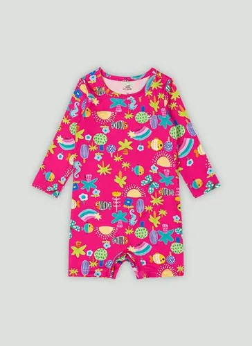 Macaquinho em Malha Sublimada FPS+50 Unissex para Bebê (Rosa) Up Baby