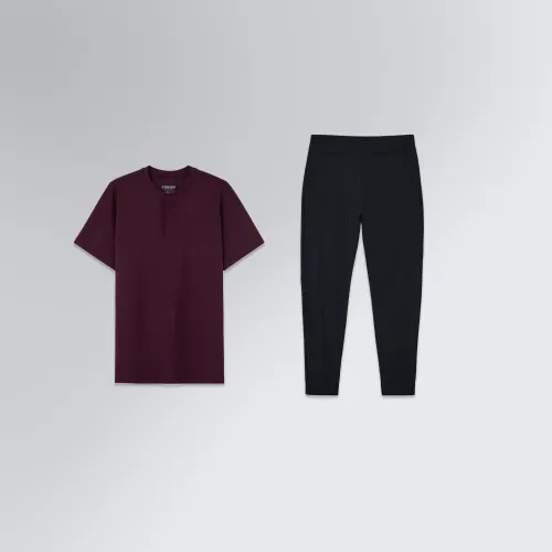 Conjunto Masculino Camiseta Henley + Calça Jogger