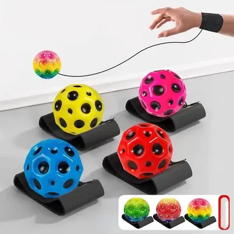 Bola de pulso com corda, bola ventilada de espuma PU para crianças, treinamento de coordenação mão-olho, brinquedo para alívio do estresse, exercícios físicos