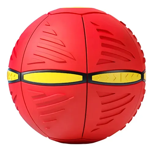Bola Mágica Voadora Vermelha 15cm Transforma em Disco Voador 23cm