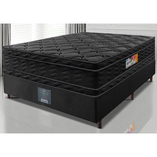 Cama Box Colchão OrtoFirm Black + Box Double Face Espuma D33
