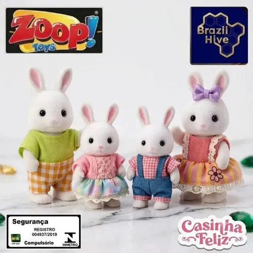 Casinha Aveludada Família Coelho Zoop Toys para Crianças 3-4 Anos