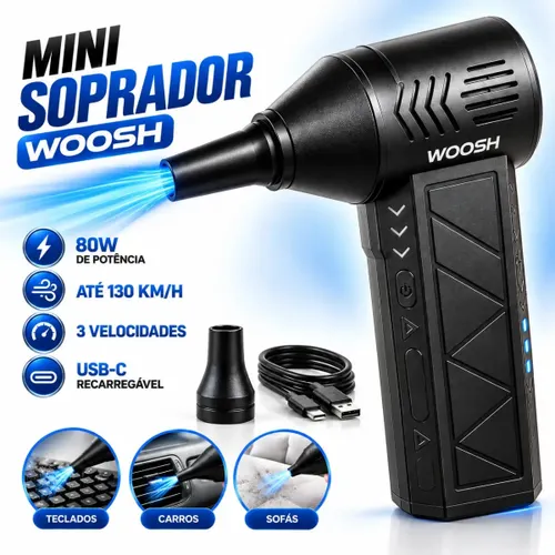 Soprador de Ar Portátil Woosh Recarregável, Para Limpeza e Acender Churrasqueira