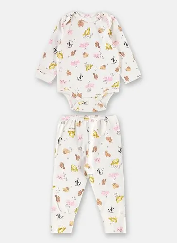 Conjunto Essentials em Suedine para Bebê com Body e Calça Off White