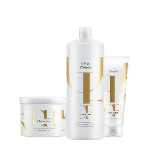 Kit Wella Professionals Oil Reflections Shampoo 1l Condicionador 200ml Máscara 500ml