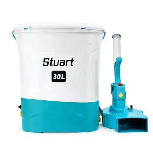 Adubadeira e Semeadeira Costal Elétrica Stuart SS-30 de 30 Litros, com Bateria Recarregável