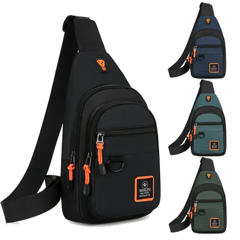 Bolsa de Ombro Masculina para Lazer e Atividades ao Ar Livre, Bolsa Transversal Esportiva Impermeável, Mochila de Viagem, Bolsa de Peito Masculina, Bolsa de Ombro