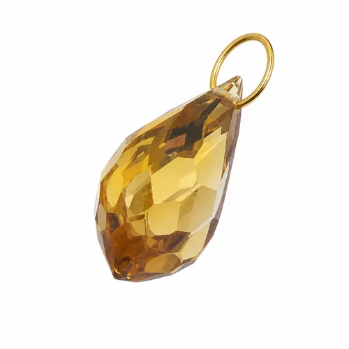 Pingente Gota com Zircônia Citrino em Ouro 18K