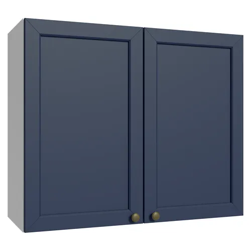 Armário Aéreo 80 cm 2 Portas Branco/Azul Vik Madesa