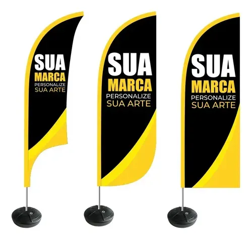 Wind Banner Personalizado Kit Completo do Seu Jeito 2,8m