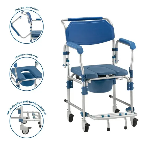 Cadeira de Banho Dellamed D60 Alumínio 150kg Nova na Caixa