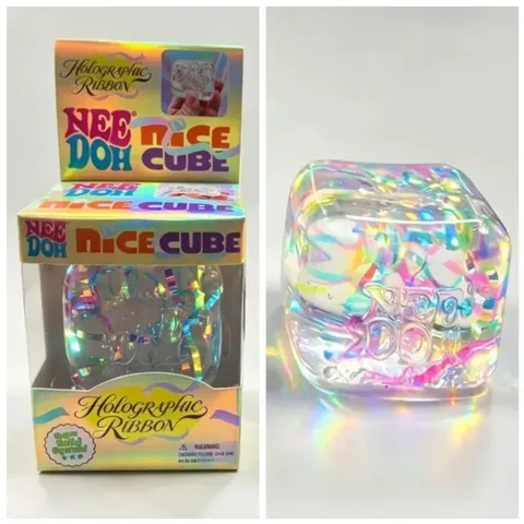 Brinquedo Sensorial de Fita Holográfica Needoh, Brinquedo Squishy Colorido para Apertar, Amassar e Esticar, Alívio da Ansiedade, TDAH, Fidget, Lazer, Presente para Adultos