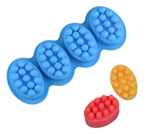 Forma Silicone Sabonete Artesanal Molde Sabonete Massageador Cor Azul