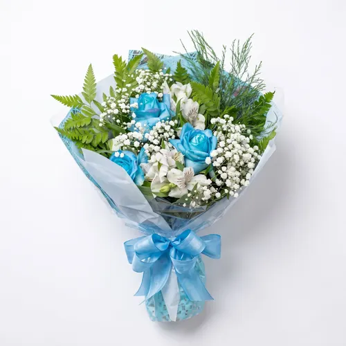 Buquê de 3 Rosas Azuis