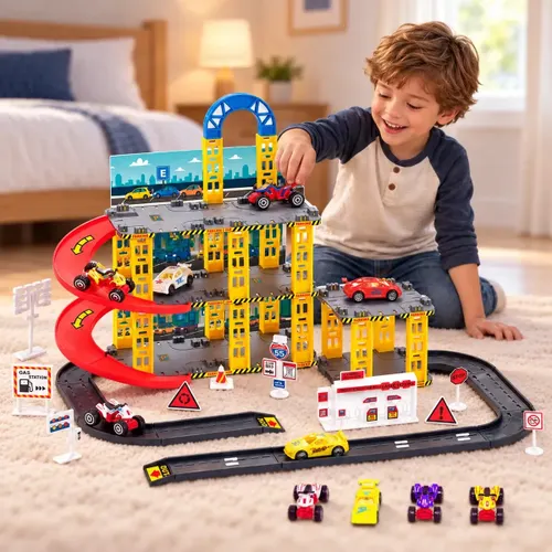 Pista de Carrinhos Brinquedo Infantil Corrida Lava Rápido Colorido