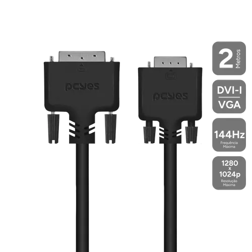 Cabo PCYES DVI-I 24+5 para VGA 15 Pinos 2M PDVM15-2