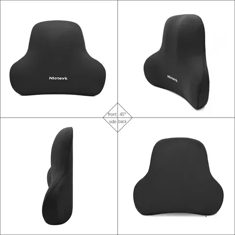 Almofada de espuma viscoelástica para o pescoço, suporte lombar para carro, acessório universal para carro, almofada para a cintura, acessórios para o banco do carro.