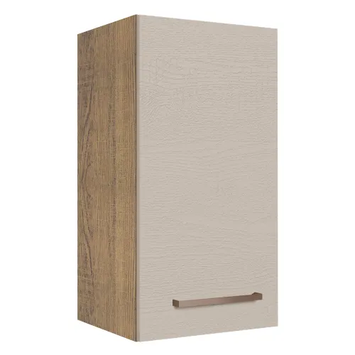 Armário Aéreo 35 cm 1 Porta Rustic/Crema Agata Madesa