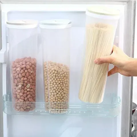 Lata Hermética para Macarrão, Acessório de Cozinha, Plástico de Grau Alimentício, Caixa Organizadora de Cozinha com Divisórias para Armazenamento Quantitativo
