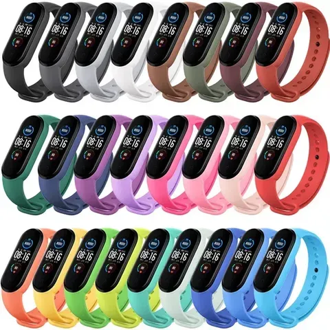 Pulseira para Xiaomi Mi Band 7, 6, 5, 4, 3, bracelete de silicone, pulseiras para o pulso, MiBand 3/4, Band5, Band6, acessórios para smartwatch.