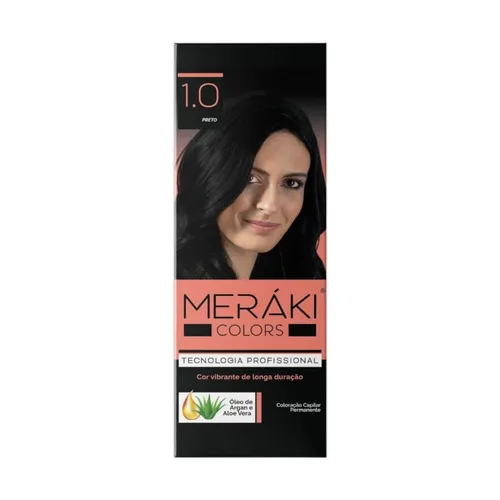 Kit Tintura Meráki Color Preto 1.0 125gr