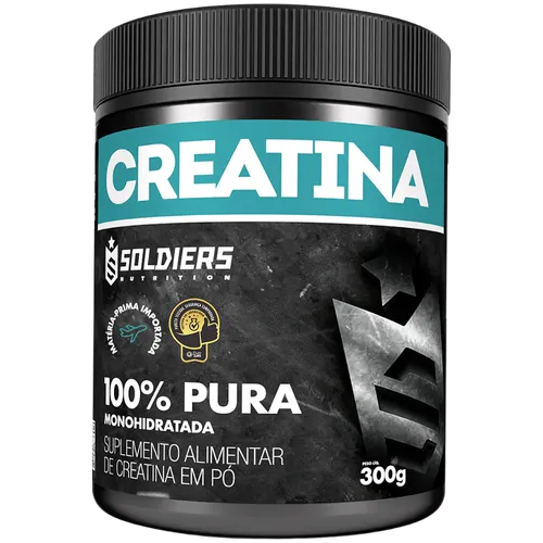 Creatina Monohidratada Pote 300g - 100% Pura Importada - Soldiers Nutrition