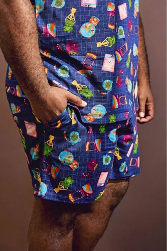Short Pijama Masculino Estampa Arcade
