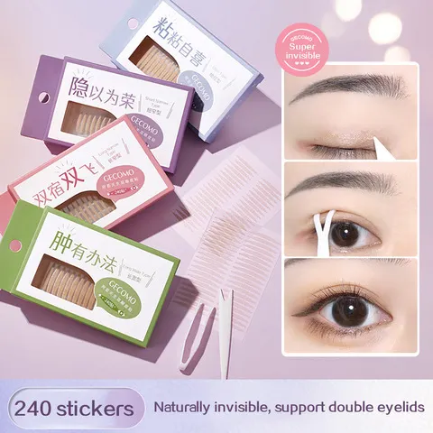 240 pçs adesivos de pálpebra dupla natural invisível e de longa duração moldar fitas de beleza de olho grande para única pessoa de pálpebra