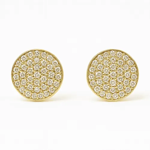 Brinco Redondo com 102 Diamantes em Ouro 18k