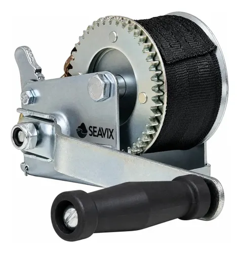 Guincho Manual Catraca de 800lbs com Fita Barco Lancha Veleiro Jet Ski Rebocar com Trava de Segurança Catraquinha