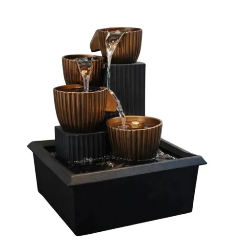 Fonte de Água Cascata Chafariz de Mesa Decoração Relaxante Decorativa 4 Quedas com Pedras Artificiais Marca D Dose